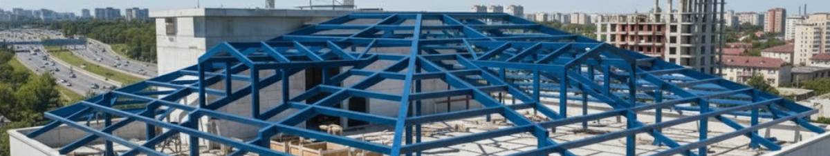 Fabrika bina üzerine uygulanmış çelik çatı sistemi 